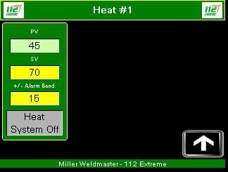 112 Extreme obrazovka pro regulaci horkovzdušného ohřevu